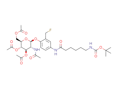 Acetic acid (2R,3S,4R,5R,6S)-3-acetoxy-2-acetoxymethyl-5-acetylamino-6-[4-(6-tert-butoxycarbonylamino-hexanoylamino)-2-fluoromethyl-phenoxy]-tetrahydro-pyran-4-yl ester
