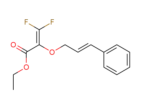 Molecular Structure of 1027955-83-4 (3,3-Difluoro-2-((E)-3-phenyl-allyloxy)-acrylic acid ethyl ester)
