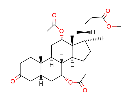Molecular Structure of 4947-65-3 (7α,12α-Diacetoxy-3-oxo-5β-cholan-24-oic acid methyl ester)