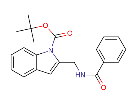 Molecular Structure of 1449135-32-3 (tert-butyl 2-(benzamidomethyl)-1H-indole-1-carboxylate)