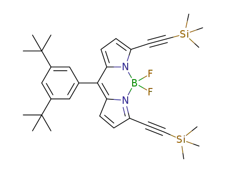 F<sub>2</sub>B(C<sub>4</sub>H<sub>2</sub>NCCSiMe<sub>3</sub>)2(CC(3,5-di-tert-butylphenyl))