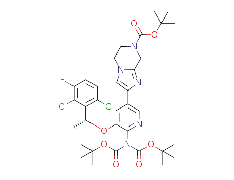 (R)-N,N-bis(tert-butoxycarbonyl)-5-(7-(tert-butoxycarbonyl)-5,6,7,8-tetrahydroimidazo[1,2-a]pyrazine-2-yl)-3-(1-(2,6-dichloro-3-fluorophenyl)ethoxy)pyridin-2-amine