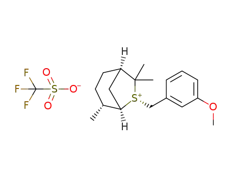 Molecular Structure of 1269141-74-3 ((1R,4R,5R,6R)-6-(3-methoxybenzyl)-4,7,7-trimethyl-6-thiabicyclo[3.2.1]octane trifluoromethanesulfonate)