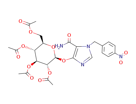 Molecular Structure of 85252-48-8 (1-(4-nitrobenzyl)-4-(2,3,4,6-tetra-o-acetyl-β-D-glucopyranosyl)oxy-1H-imidazole-5-carboxamide)