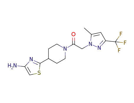 1-[4-(4-aminothiazol-2-yl)piperidin-1-yl]-2-(5-methyl-3-trifluoromethylpyrazol-1-yl)ethanone