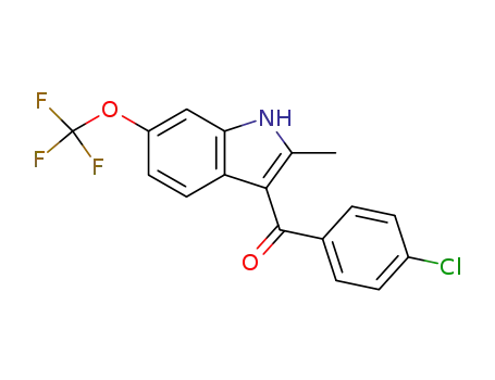 Molecular Structure of 57330-37-7 (Methanone,
(4-chlorophenyl)[2-methyl-6-(trifluoromethoxy)-1H-indol-3-yl]-)
