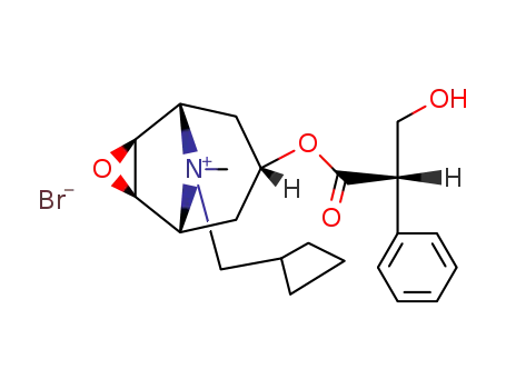 9ξ-cyclobutylmethyl-7<i>t</i>-((<i>S</i>)-3-hydroxy-2-phenyl-propionyloxy)-9ξ-methyl-(1<i>r</i><i>N</i>,2<i>t</i><i>H</i>,4<i>t</i><i>H</i>,5<i>c</i><i>N</i>)-3-oxa-9-aza-tricyclo[3.3.1.0<sup>2,4</sup>]nonanium; bromide