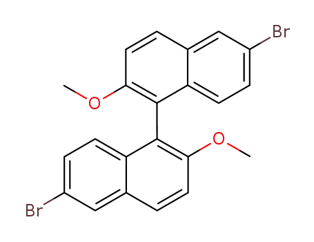 Molecular Structure of 74866-27-6 (1,1'-Binaphthalene, 6,6'-dibromo-2,2'-dimethoxy-)