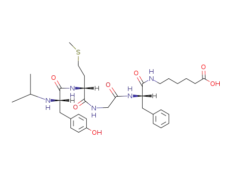 Molecular Structure of 138199-87-8 (L-Phenylalaninamide,
N-(1-methylethyl)-L-tyrosyl-D-methionylglycyl-N-(5-carboxypentyl)-)