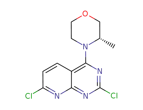 Molecular Structure of 1009303-42-7 ((S)-4-(2,7-dichloropyrido[2,3-d]pyriMidin-4-yl)-3-MethylMorpholine)