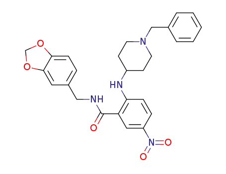 2-(1-Benzylpiperidin-4-ylamino)-5-nitro-N-(1,3-benzodioxol-5-ylmethyl)benzamide