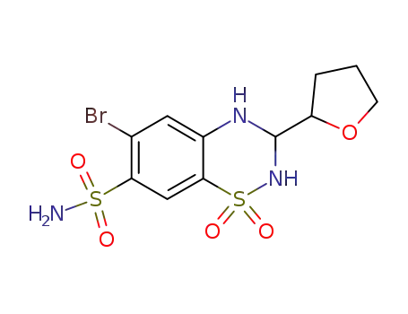 6-bromo-1,1-dioxo-3-tetrahydrofuran-2-yl-1,2,3,4-tetrahydro-1λ<sup>6</sup>-benzo[1,2,4]thiadiazine-7-sulfonic acid amide