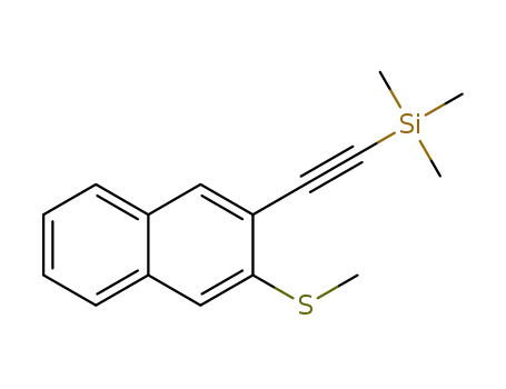 Molecular Structure of 1453485-33-0 (trimethyl((3-(methylthio)naphthalen-2-yl)ethynyl)silane)