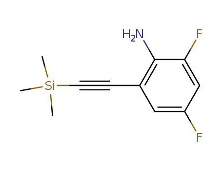 Molecular Structure of 684250-21-3 (2,4-Difluoro-6-((triMethylsilyl)ethynyl)aniline)