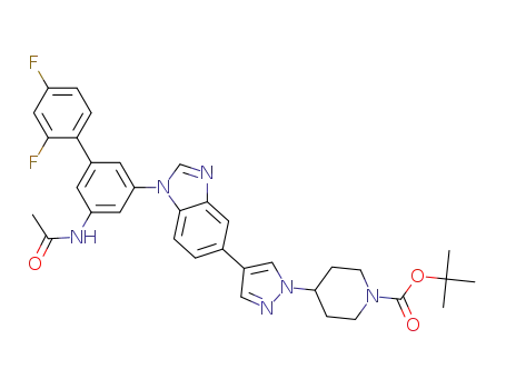 tert-butyl 4-(4-(1-(5-acetamido-2',4'-difluorobiphenyl-3-yl)-1H-benzo[d]-imidazol-5-yl)-1H-pyrazol-1-yl)piperidine-1-carboxylate