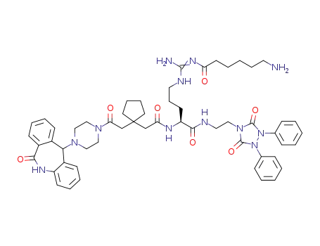 (2S)-N<sup>ω</sup>-(6-aminohexanoyl)-N-[2-(3,5-dioxo-1,2-diphenyl-1,2,4-triazolidin-4-yl)ethyl]-N<sup>α</sup>-[2-(1-{2-oxo-2-[4-(6-oxo-6,11-dihydro-5H-dibenzo[b,e]azepin-11-yl)piperazin-1-yl]ethyl}cyclopentyl)acetyl]argininamide