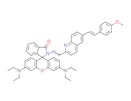 Molecular Structure of 1311171-15-9 (3',6'-bis(diethylamino)-2-((E)-(6-(4-methoxystyryl)quinolin-2-yl)methyleneamino)spiro[isoindoline-1,9'-xanthen]-3-one)