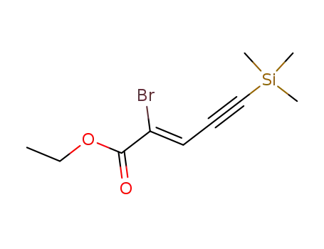 Molecular Structure of 124044-21-9 ((Z)-2-Bromo-5-(trimethylsilyl)-2-penten-4-ynoic acid ethyl ester)