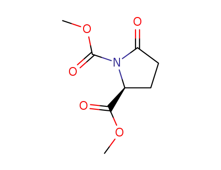 Molecular Structure of 158554-84-8 (1,2-Pyrrolidinedicarboxylic acid, 5-oxo-, dimethyl ester, (2S)-)