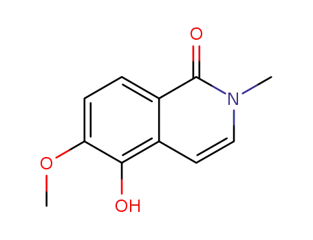 Molecular Structure of 1043429-55-5 (5-hydroxy-6-methoxy-2-methylisoquinolin-1(2H)-one)