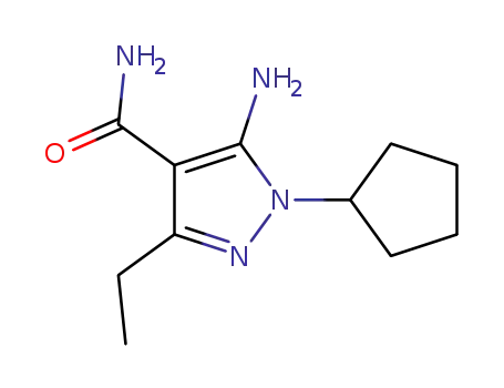 Molecular Structure of 158000-69-2 (5-aMino-1-cyclopentyl-3-ethyl-1H-pyrazole-4-carboxaMide)