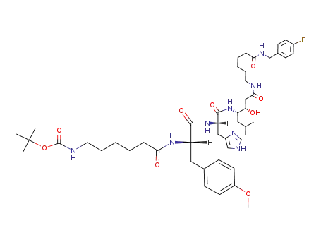 {5-[(S)-1-[(S)-1-((S)-1-{(S)-2-[5-(4-Fluoro-benzylcarbamoyl)-pentylcarbamoyl]-1-hydroxy-ethyl}-3-methyl-butylcarbamoyl)-2-(1H-imidazol-4-yl)-ethylcarbamoyl]-2-(4-methoxy-phenyl)-ethylcarbamoyl]-pentyl}-carbamic acid tert-butyl ester