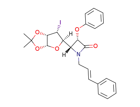 (3S,4S)-4-((3aR,5R,6R,6aS)-6-Iodo-2,2-dimethyl-tetrahydro-furo[2,3-d][1,3]dioxol-5-yl)-3-phenoxy-1-((E)-3-phenyl-allyl)-azetidin-2-one