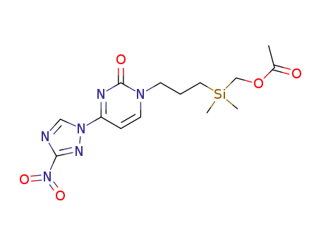 Acetic acid (dimethyl-{3-[4-(3-nitro-[1,2,4]triazol-1-yl)-2-oxo-2H-pyrimidin-1-yl]-propyl}-silanyl)-methyl ester