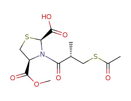 (2S-cis)-3-(3-(Acetylthio)-2(S)-methyl-1-oxopropyl)-2,4-thiazolidinedicarboxylic acid 4-methyl ester