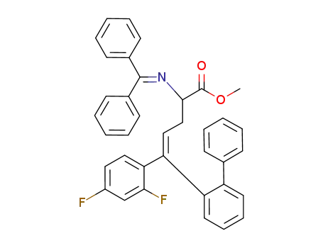 Molecular Structure of 288101-20-2 ((E)-2-(Benzhydrylidene-amino)-5-biphenyl-2-yl-5-(2,4-difluoro-phenyl)-pent-4-enoic acid methyl ester)