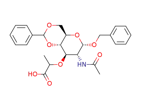 benzyl 2-acetamido-4,6-O-benzylidene-2-deoxy-3-O-(D-1-carboxyethyl)-α-D-glucopyranoside