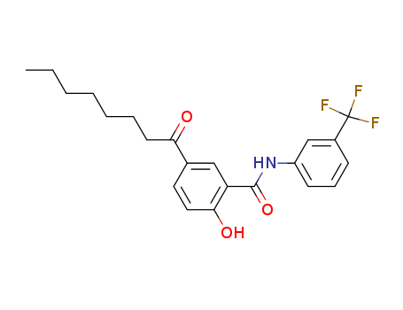 Benzamide,2-hydroxy-5-(1-oxooctyl)-N-[3-(trifluoromethyl)phenyl]-