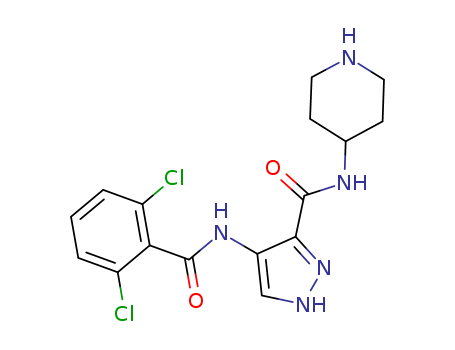 1H-Pyrazole-3-carboxamide, 4-[(2,6-dichlorobenzoyl)amino]-N-4-piperidinyl-