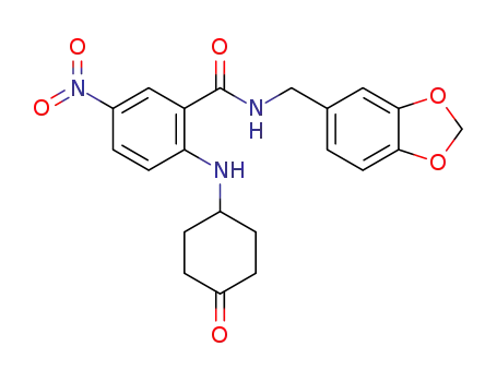 5-nitro-2-(4-oxocyclohexylamino)-N-(1,3-benzodioxol-5-ylmethyl)benzamide
