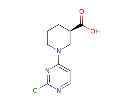 Molecular Structure of 1245570-05-1 (1-(2-Chloro-pyrimidin-4-yl)-piperidine-3-carboxylic acid)