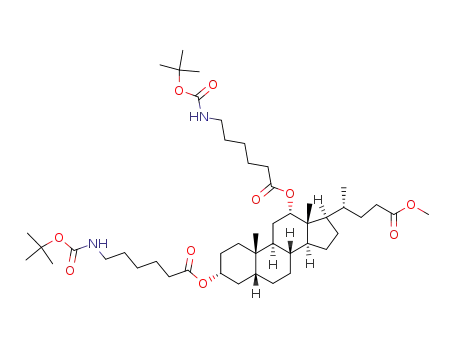 Molecular Structure of 847983-33-9 (methyl 3α,12α-bis(N-tert-butyloxycarbonylamidocapronoyloxy)-5β-cholan-24-oate)