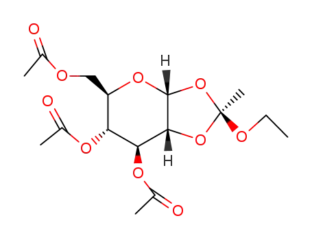 Molecular Structure of 38081-38-8 (3,4,6-tri-O-acetyl-1,2-O-<1-(exo-ethoxy)ethylidene>-α-D-glucopyranose)