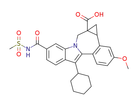 8-cyclohexyl-5-[[(methylsulfonyl)amino]carbonyl]-1,12b-dihydro-11-methoxy-cycloprop[d]indolo[2,1-a][2]benzazepine-1a(2H)-carboxylic acid