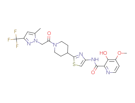 3-hydroxy-4-methoxypyridine-2-carboxylic acid (2-{1-[2-(5-methyl-3-trifluoromethylpyrazol-1-yl)acetyl]piperidin-4-yl}thiazol-4-yl)amide