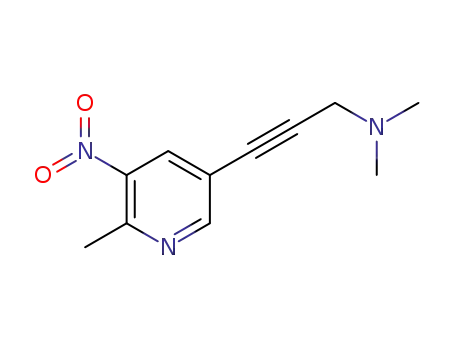 Molecular Structure of 1286218-46-9 (N,N-dimethyl-3-(6-methyl-5-nitropyridin-3-yl)prop-2-yn-1-amine)
