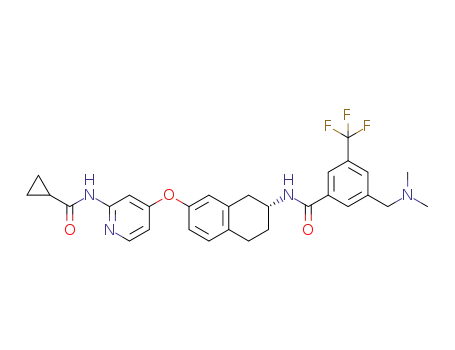 N-[(2R)-7-((2-[(cyclopropylcarbonyl)amino]pyridin-4-yl)oxy)-1,2,3,4-tetrahydronaphthalen-2-yl]-3-[(dimethylamino)methyl]-5-(trifluoromethyl)benzamide