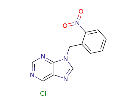 Molecular Structure of 15813-53-3 (9H-Purine, 6-chloro-9-[(2-nitrophenyl)methyl]-)