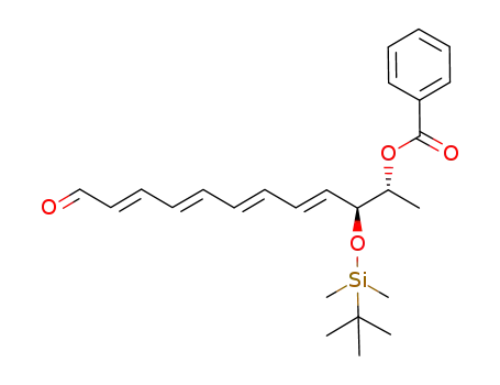 Molecular Structure of 245681-55-4 ((10S,11R)-11-benzoyloxy-10-(1,1-dimethylethyl)dimethylsiloxy-2,4,6,8-dodecatetraenal)