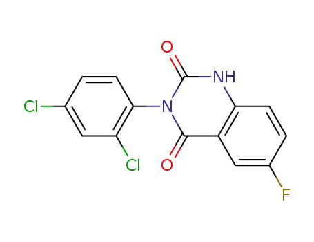 Molecular Structure of 168900-02-5 (3-(2,4-dichlorophenyl)-6-fluoro-quinazoline-2,4(1H,3H)-dione)