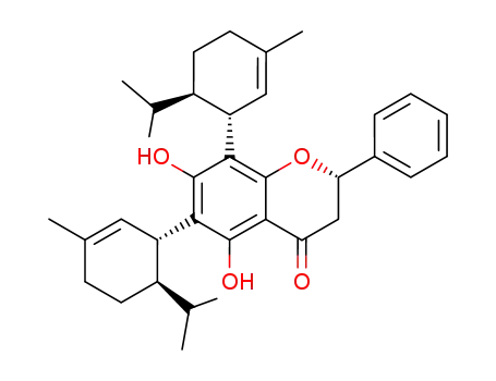 4H-1-Benzopyran-4-one,2,3-dihydro-5,7-dihydroxy-6,8-bis[(1R,6R)-3-methyl-6-(1-methylethyl)-2-cyclohexen-1-yl]-2-phenyl-,(2S)-