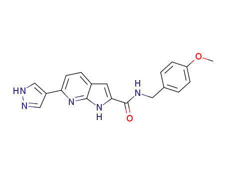 6-(1H-pyrazol-4-yl)-1H-pyrrolo[2,3-b]pyridine-2-carboxylic acid 4-methoxybenzylamide