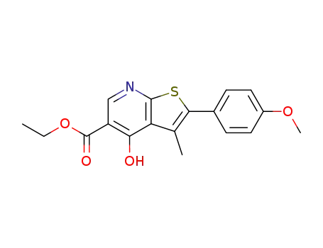 Thieno[2,3-b]pyridine-5-carboxylic acid,
4-hydroxy-2-(4-methoxyphenyl)-3-methyl-, ethyl ester