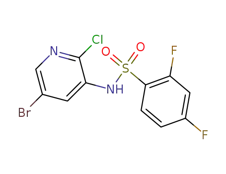 Molecular Structure of 1083326-21-9 (N-(5-broMo-2-chloropyridin-3-yl)-2,4-difluorobenzenesulfonaMide)