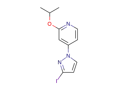 Molecular Structure of 1621525-13-0 (4-(3-iodo-1H-pyrazol-1-yl)-2-isopropoxypyridine)