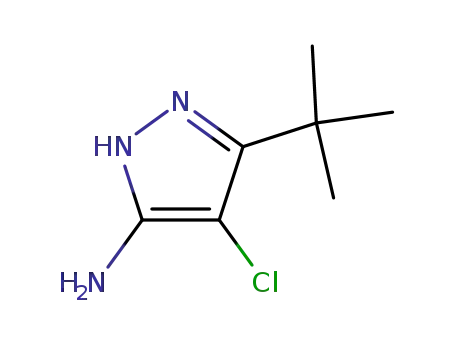 Molecular Structure of 110086-11-8 (1H-Pyrazol-3-amine, 4-chloro-5-(1,1-dimethylethyl)-)